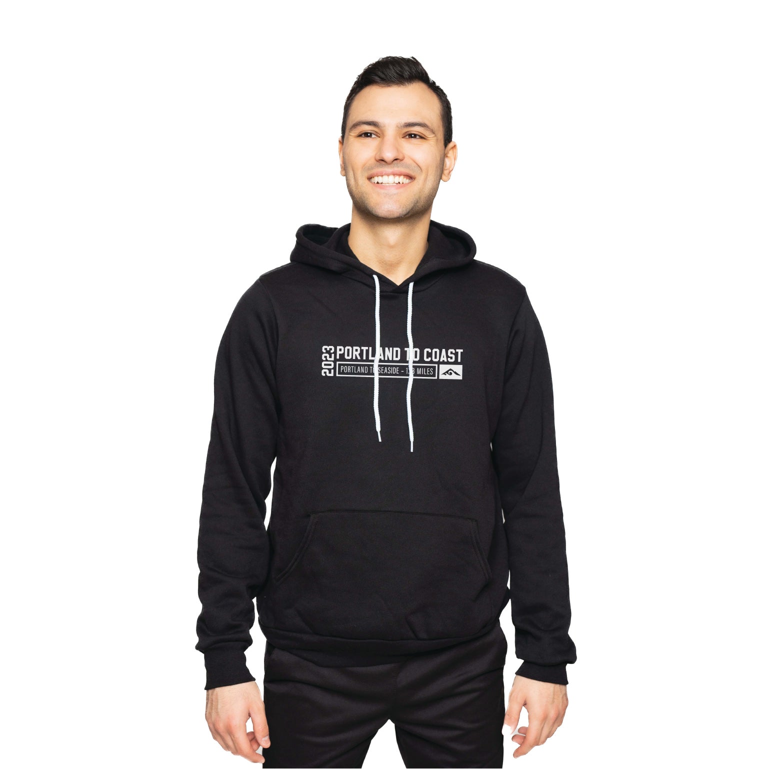 Portland to Coast -Coastal Pullover Hoody -Black - PTC Horizontal Desi ...